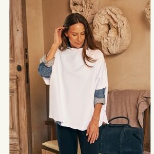 Frank and Eileen‎ NEW WITHOUT TAGS Audrey Funnel Neck Capelet Classic boho